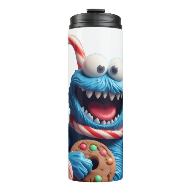 The Gingerbread Monster | Funny Christmas Art Thermosbecher (Vorderseite)