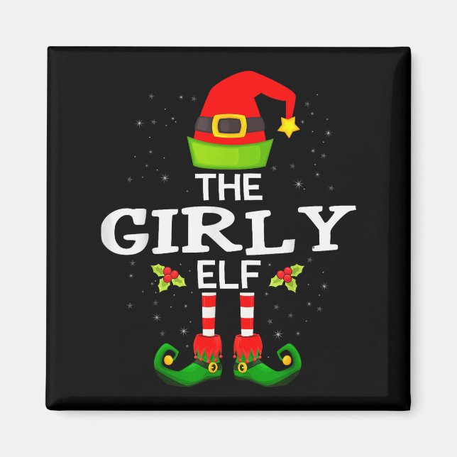 The Girly Elf Christmas Family Matching Pajama  Magnet (Vorne)