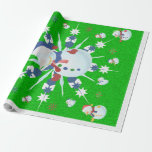 The Glittery Christmas Snowman - Geschenkpapier<br><div class="desc">This design features a white and blue snowflake,  colored snowflakes and lots of snowmen dressed for a cold Christmas season. A glitter was added to this design. This Christmas gift wrap comes in assortment of colors,  styles and sizes.</div>