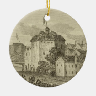 The Globe-Theater auf dem Bankside, wie es i Keramik Ornament