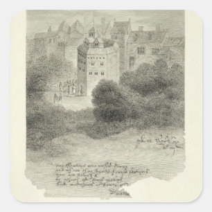 The Globe Theatre, Bankside, Southwark nach einem  Quadratischer Aufkleber