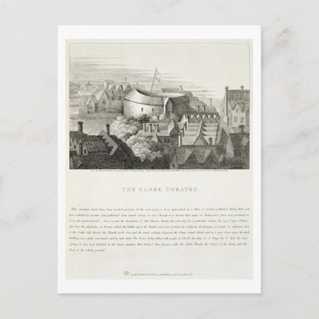 The Globe Theatre, c.1647, herausgegeben von Rober Postkarte (Vorderseite)