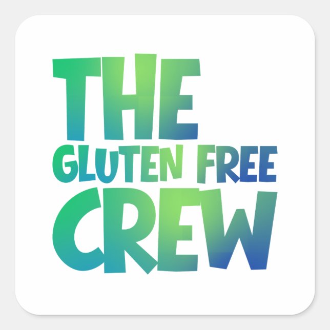 The Gluten Free Crew Quadratischer Aufkleber (Vorderseite)