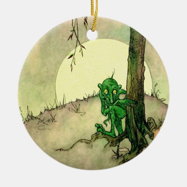 "The Gnome" von Marjorie Miller Keramik Ornament (Vorne)