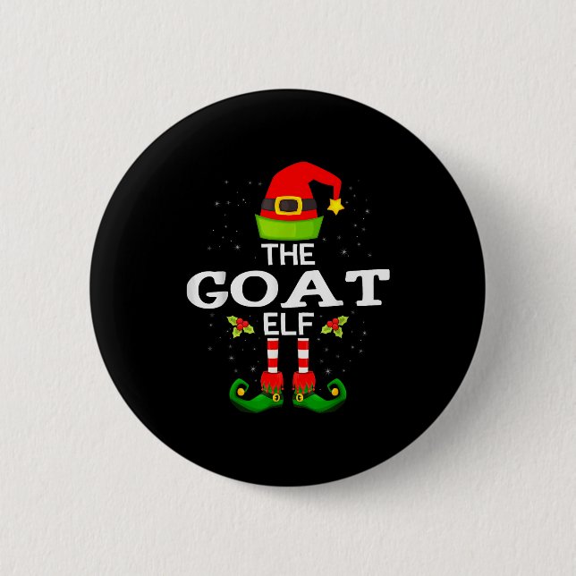 The Goat Elf Christmas Family Matching Pajama  Button (Vorderseite)
