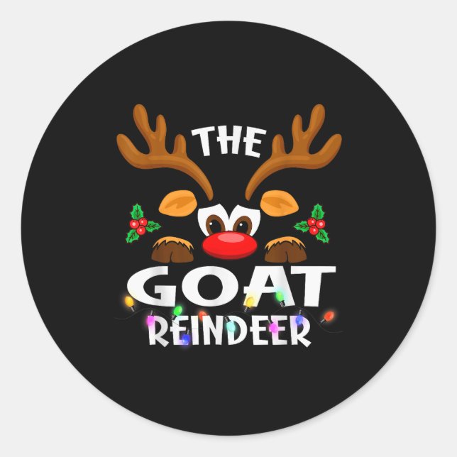 The Goat Reindeer Christmas Men Women  Runder Aufkleber (Vorderseite)