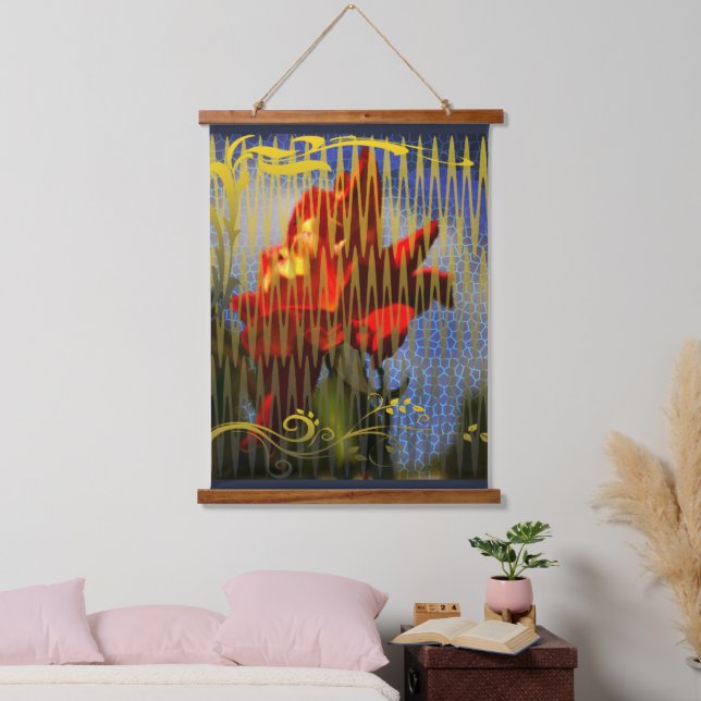 The Golden Captivity of the Rose Wandteppich Mit Holzrahmen (Schlafzimmer)