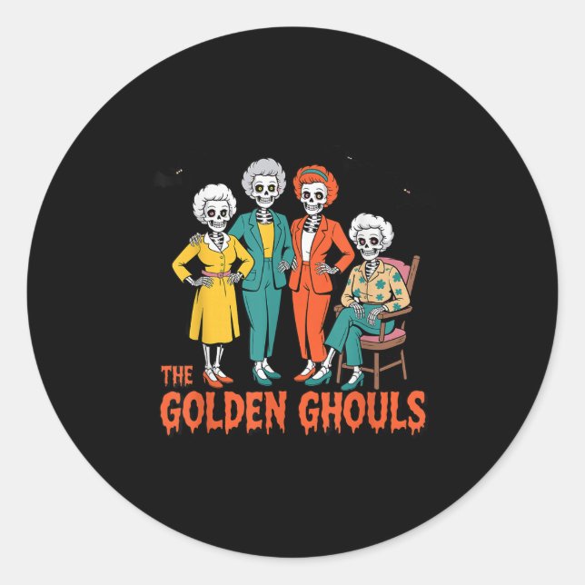 The Golden Ghouls Funny Halloween  Runder Aufkleber (Vorderseite)