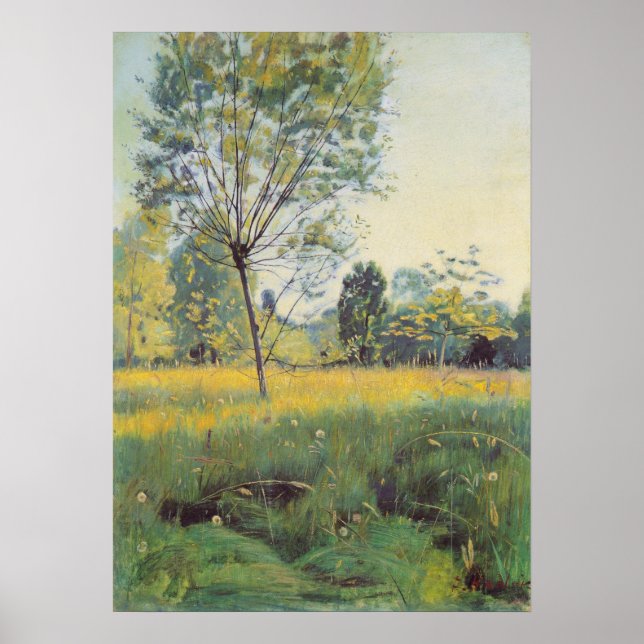 The Golden Meadow (by Ferdinand Hodler) Poster (Vorne)