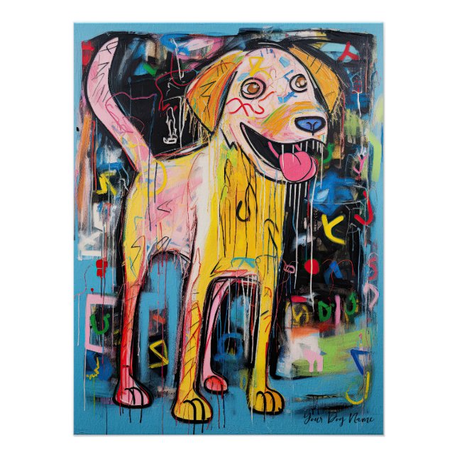 The Golden Retriever Dog Graffiti 03 - Leonardo Ab Poster (Vorderseite)