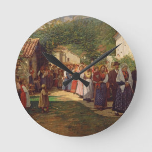 The Golden Wedding (oil on canvas) Runde Wanduhr