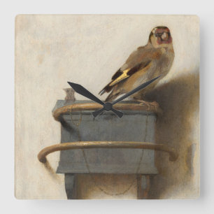 The Goldfinch, 1654 von Carel Fabritius Quadratische Wanduhr