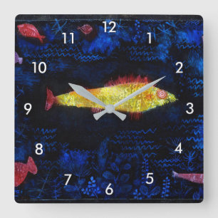 The Goldfish, Paul Klee Quadratische Wanduhr