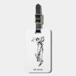 'The Golfess' Vintage Lady Golferin Gepäckanhänger