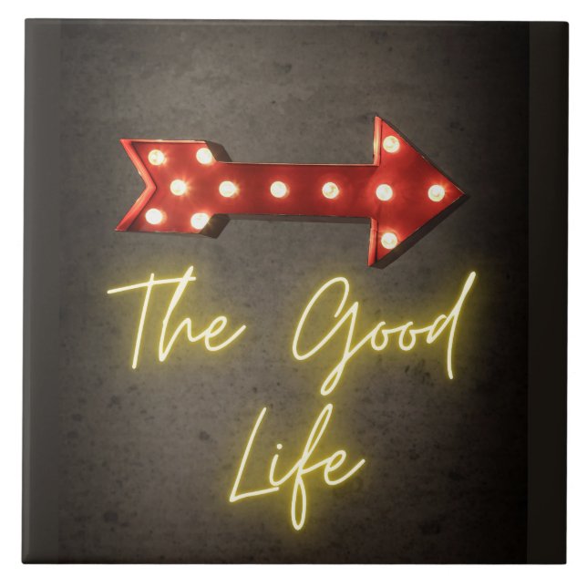 The Good Life Neon Pfeil  Fliese (Vorderseite)