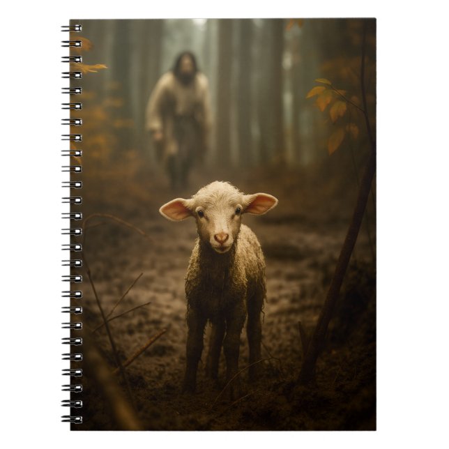 The Good Shepherd and the Lost Lamb – Jesus & Lamb Notizblock (Vorderseite)