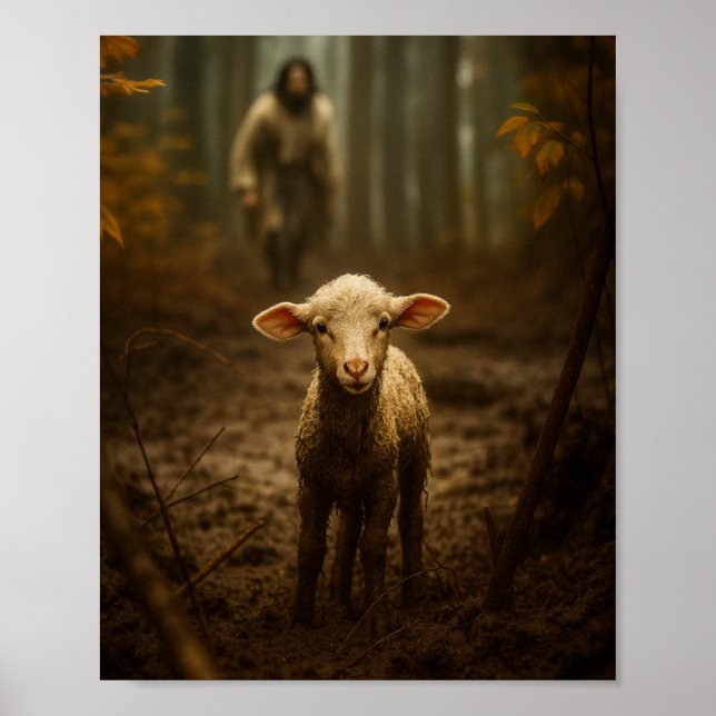 The Good Shepherd and the Lost Lamb – Jesus & Lamb Poster (Vorne)