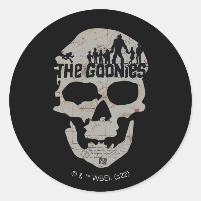 The Goonies Skull Silhouette Graphic Runder Aufkleber (Vorderseite)