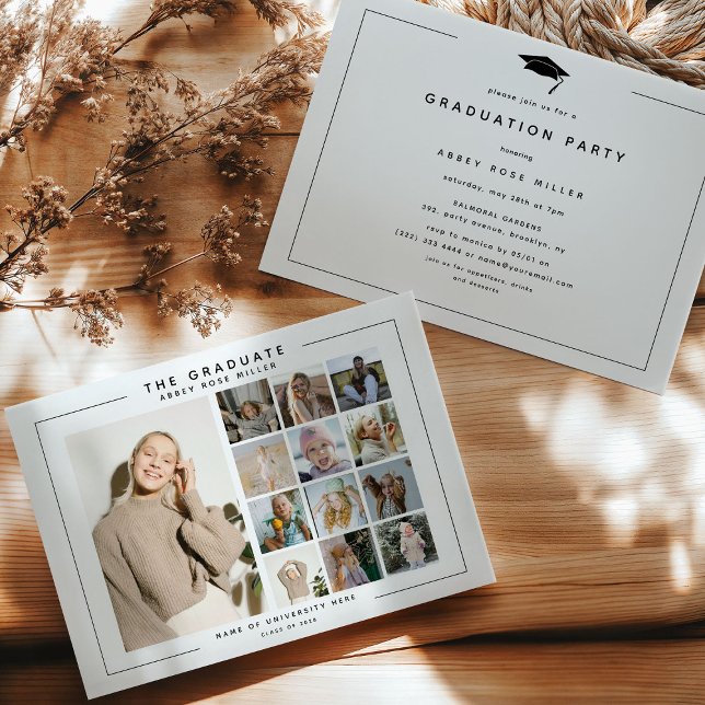 THE GRADUATE', 13 Foto Collage Graduation Party Einladung (Von Creator hochgeladen)