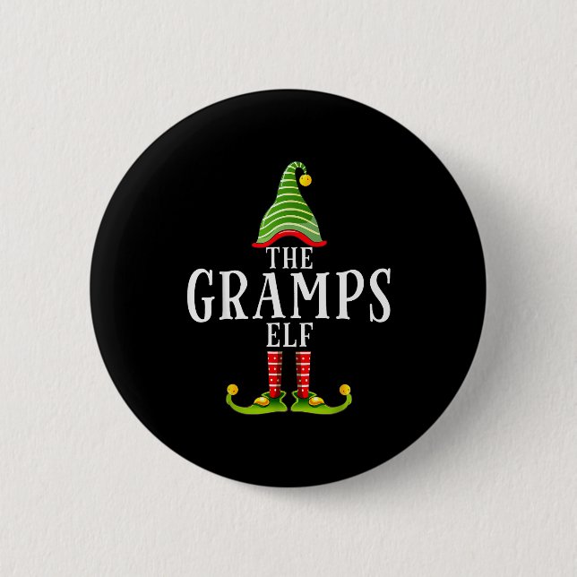 The Gramps Elf Funny Matching Pajama Xmas  Button (Vorderseite)
