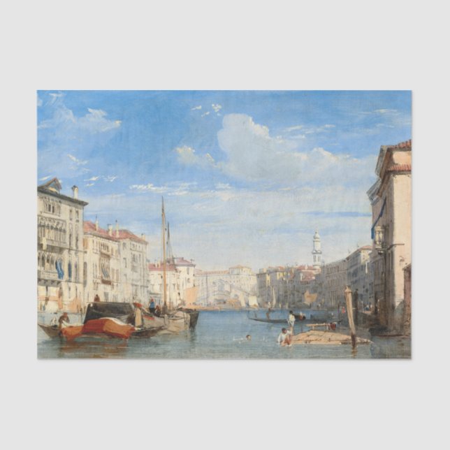 The Grand Canal, 1827 by Richard Parkes Bonington Seidenpapier (Vorderseite)