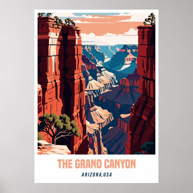The Grand Canyon, Arizona, USA Moderne Illustratio Poster (Vorne)