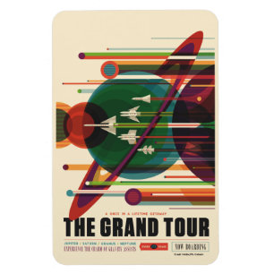 The Grand Tour - Retro NASA Reiseposter Magnet