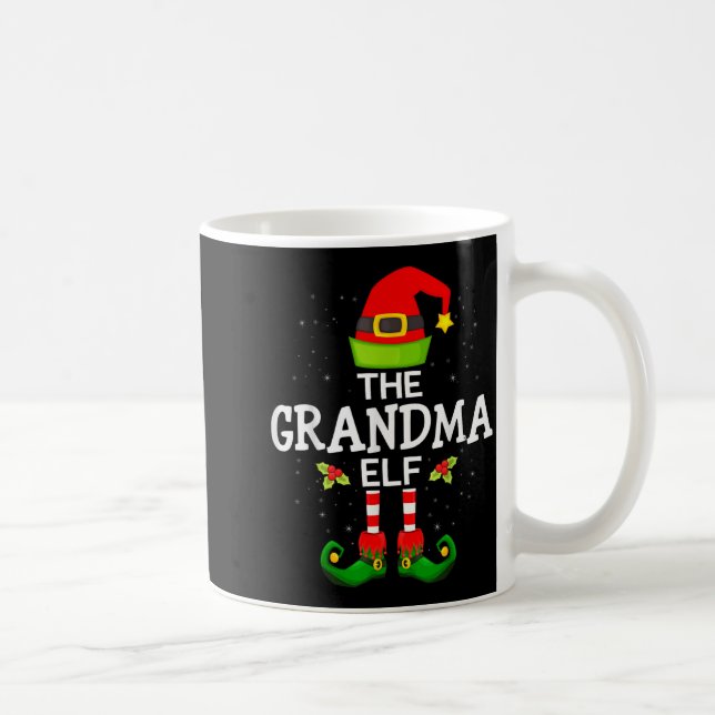 The Grandma Elf Christmas Family Matching Pajama  Kaffeetasse (Rechts)