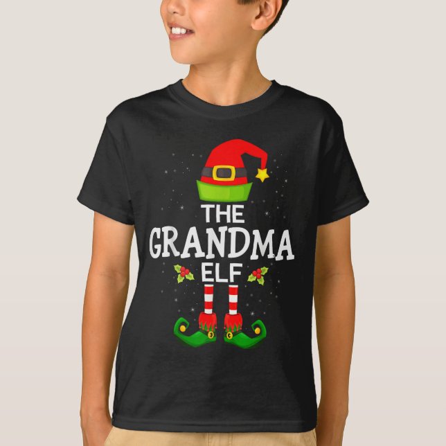 The Grandma Elf Christmas Family Matching Pajama  T-Shirt (Vorderseite)
