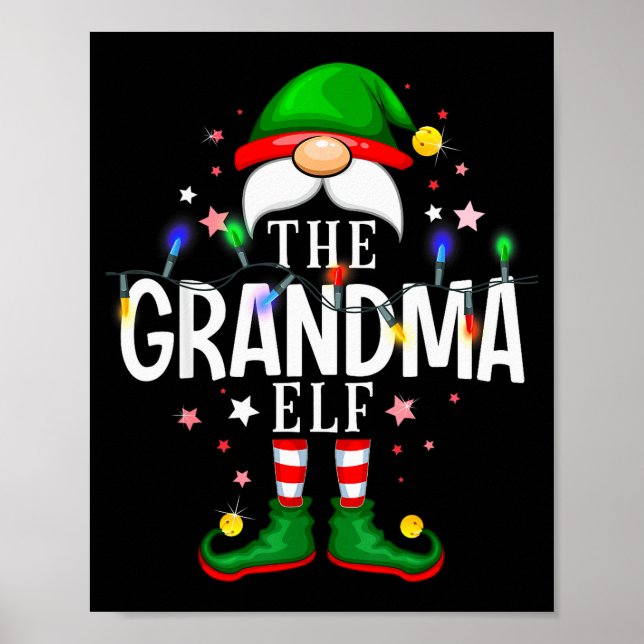 The Grandma Elf Christmas Family Pajama Party  Poster (Vorne)