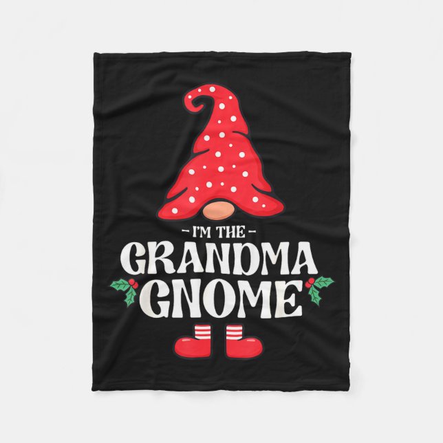 The Grandma Gnome Funny Family Matching Group Chri Fleecedecke (Vorderseite)