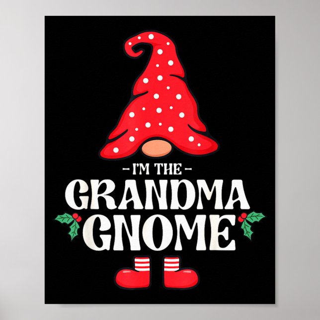 The Grandma Gnome Funny Family Matching Group Chri Poster (Vorne)
