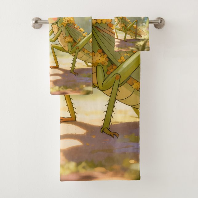 The Grasshopper and the Nectar Artwork.1 Badhandtuch Set (Insitu)
