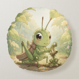 The Grasshopper and the Nectar Artwork.8 Rundes Kissen