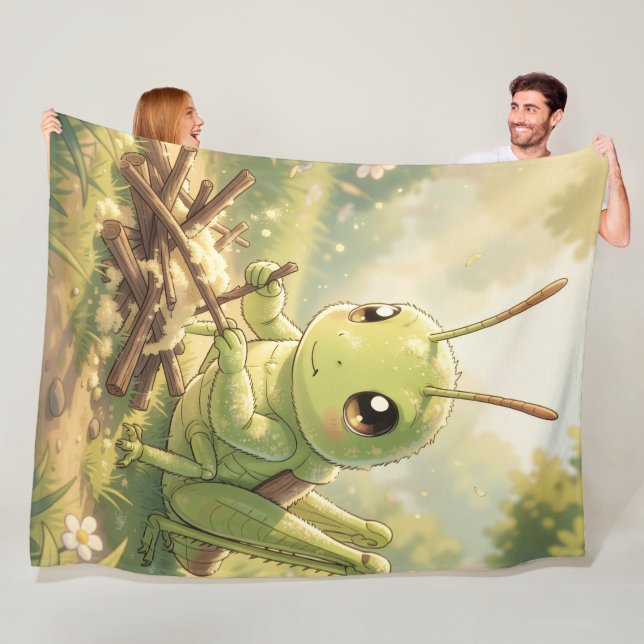 The Grasshopper and the Nectar Artwork Fleecedecke (Beispiel)