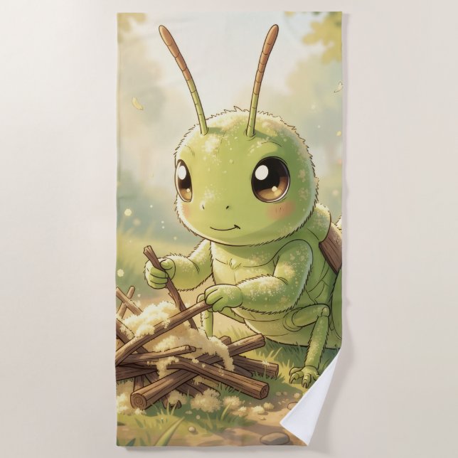 The Grasshopper and the Nectar Artwork Strandtuch (Vorderseite)