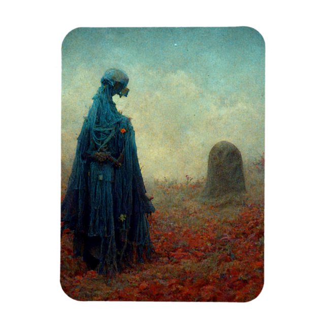 The Grave Surreal Sci-Fi Fantasy Alien Magnet (Vertikal)