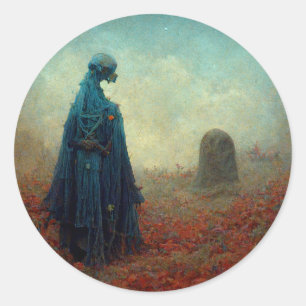The Grave Surreal Sci-Fi Fantasy Alien Runder Aufkleber