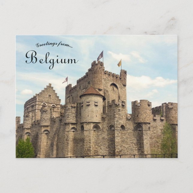 The Gravensteen Castle in Ghent Belgium Postkarte (Vorderseite)