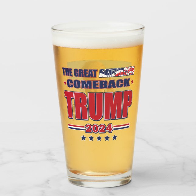 The Great American Comeback Trump 2024 Glas (Vorne (Gefüllt))