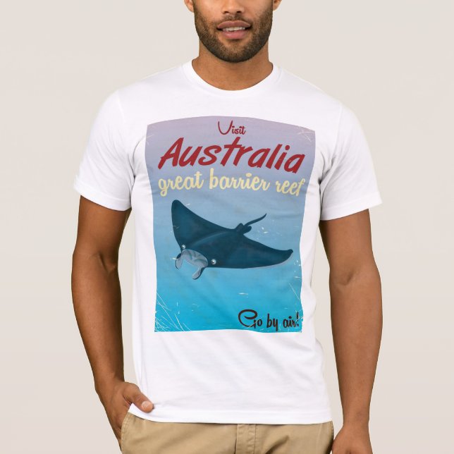The Great Barrier Reef, Australia Travel Poster T-Shirt (Vorderseite)