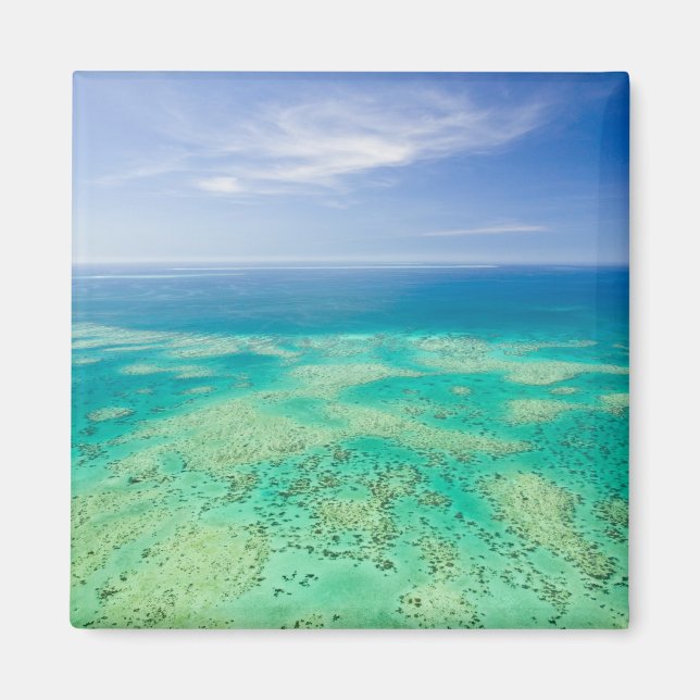 The Great Barrier Reef, Luft View Green 2 Magnet (Vorne)
