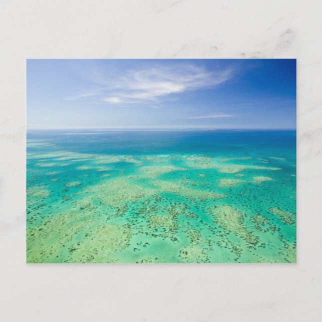 The Great Barrier Reef, Luft View Green 2 Postkarte (Vorderseite)