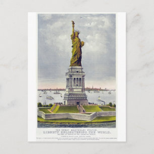 The Great Bartholdi Statue of Liberty Currie Ives Postkarte