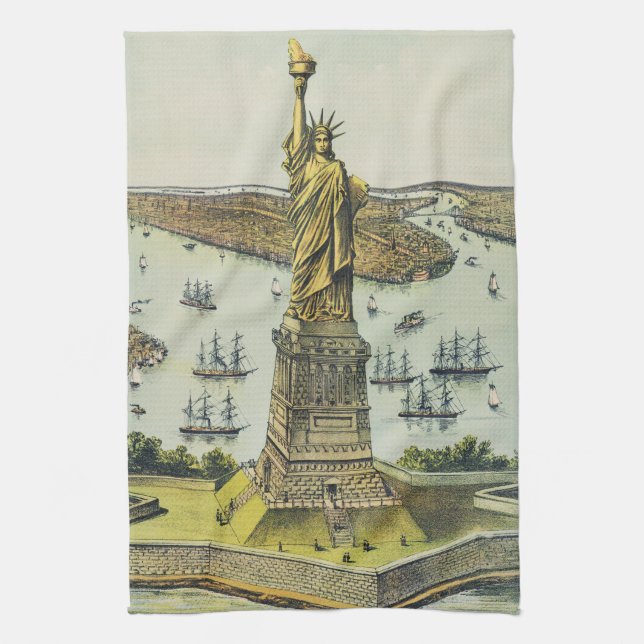 The Great Bartholdi Statue, Statue of Liberty Geschirrtuch (Vertikal)