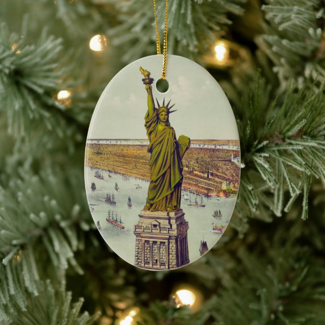 The Great Bartholdi Statue, Statue of Liberty Keramik Ornament (Baum)