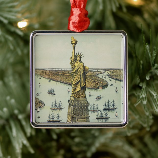 The Great Bartholdi Statue, Statue of Liberty Ornament Aus Metall (Baum)