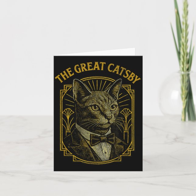 The Great Catsby Funny Retro Art Deco Cat Design  Karte (Vorderseite)