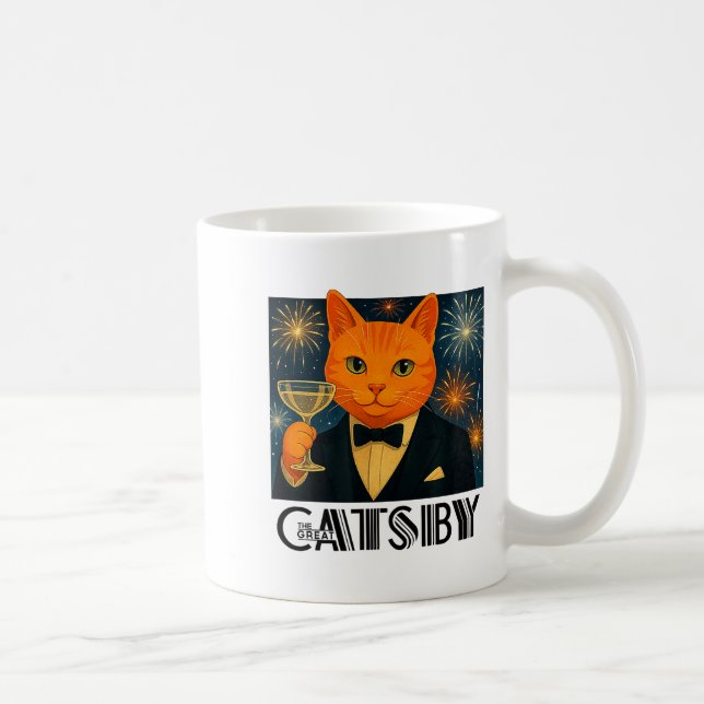 The Great Catsby – Funny Retro Cat Parody  Kaffeetasse (Rechts)