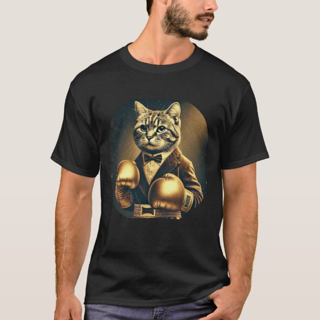 The Great Catsby - Katze mit Boxhandschuhen T-Shirt (Vorderseite)